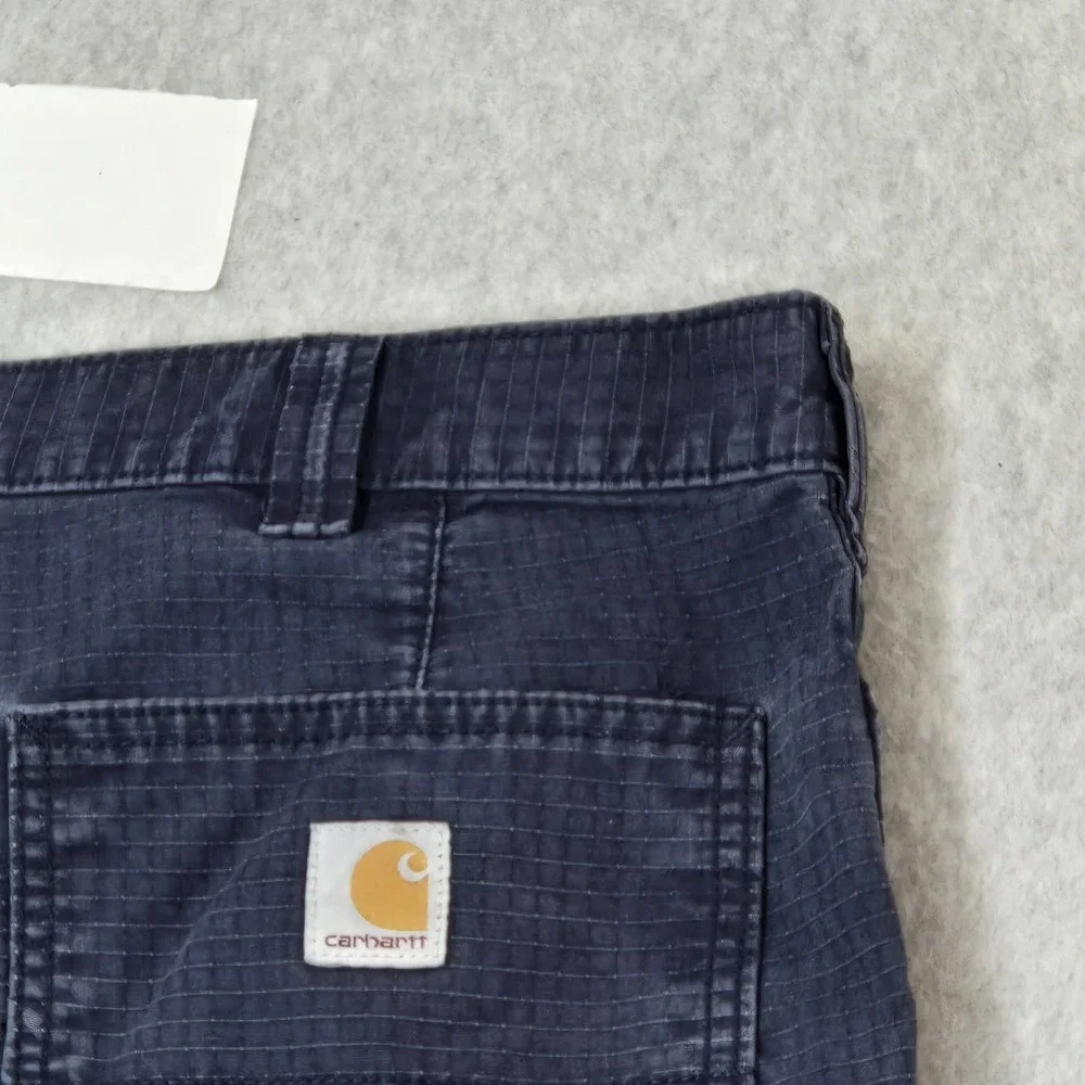 Carhartt Men Pants 36X30 Navy Blue Cargo Broxton Work Pants Loose Fit Y2K READ